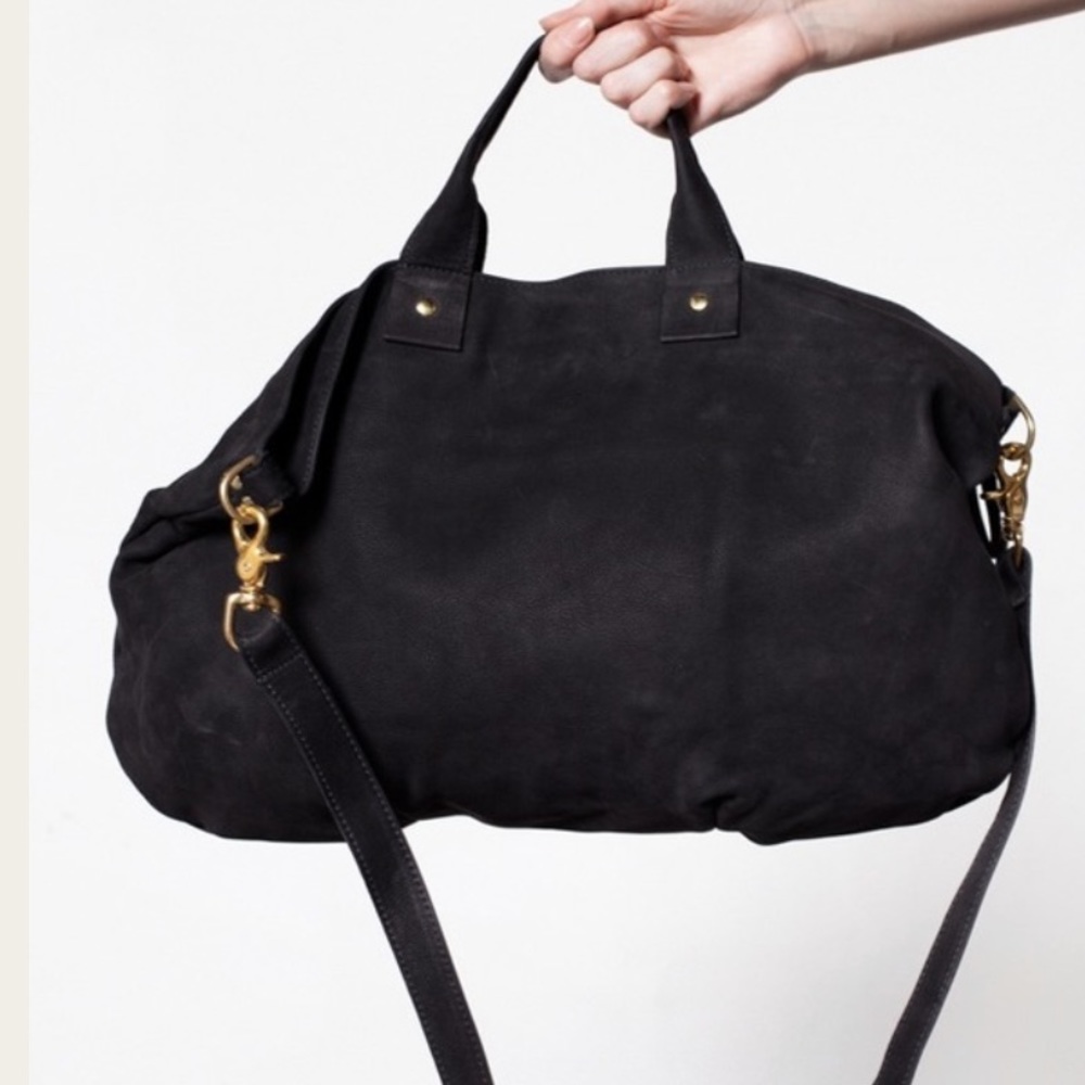 Clare V Black Suede Messenger Bag